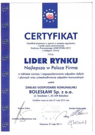 Certyfikat 2012 PL