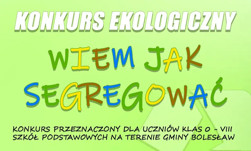 Zapraszamy do udziału w konkursie plastycznym „Wiem, jak segregować”